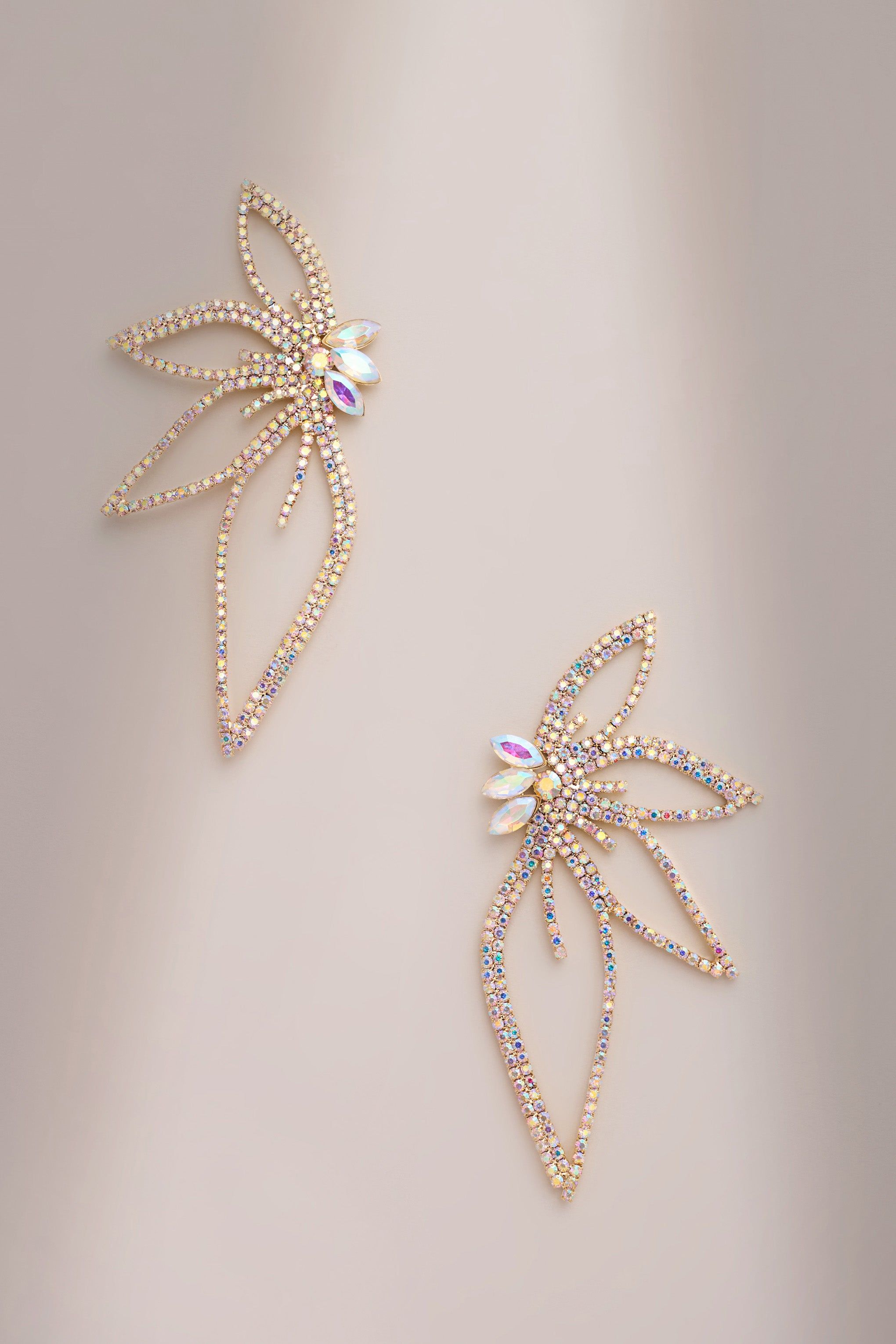 Lucie | Gold Statement Diamante Earrings sold by Club L London product image thumbnail 4