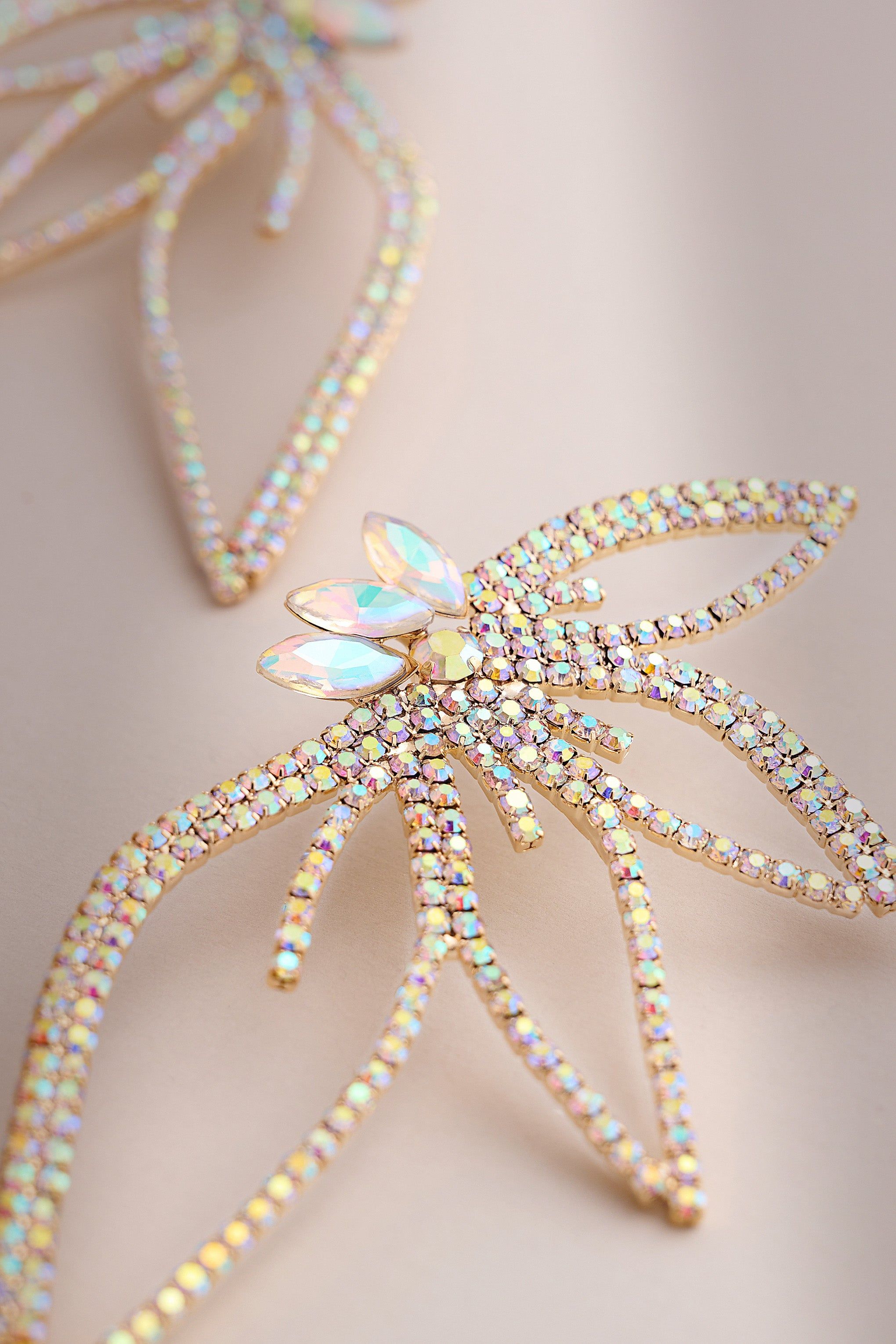 Lucie | Gold Statement Diamante Earrings sold by Club L London product image thumbnail 2