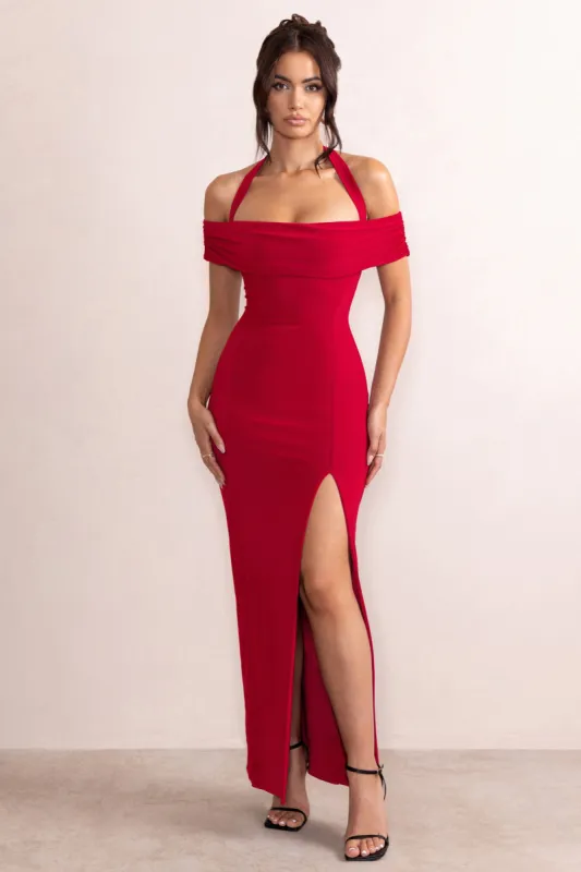 ★Mac Duggal★ Red ワンショルダーレイヤード チュールドレス ワンショルダーラッフルミニドレス ｜リゾートトロピカル女性