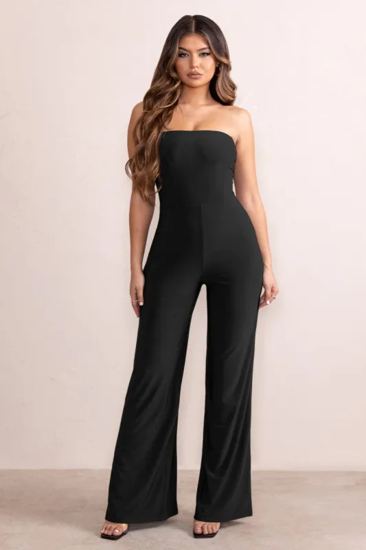 Darya | Black Bandeau Wide Leg Jumpsuit sold by Club L London