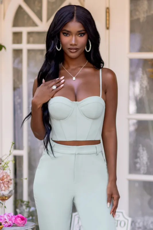 Adore Me | Sage Corset Crop Top sold by Club L London
