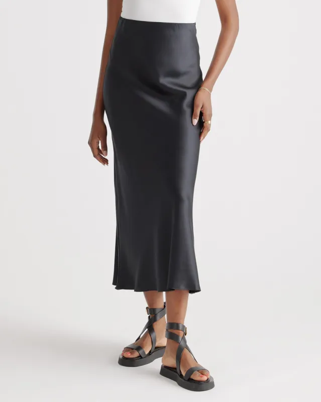 100% Washable Silk Maxi Skirt sold by Quince