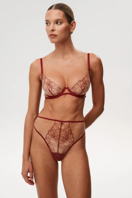 Adore Thong Burgundy sold by Undress Code