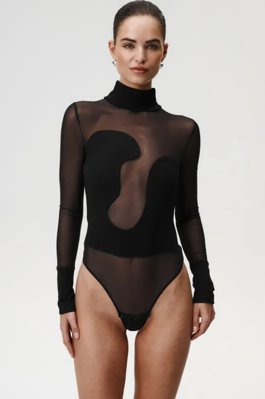 Twin Flame Bodysuit Black sold by Undress Code
