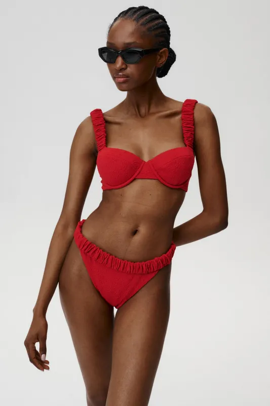 Girlish Charm Bikini Bottom Red sold by Undress Code