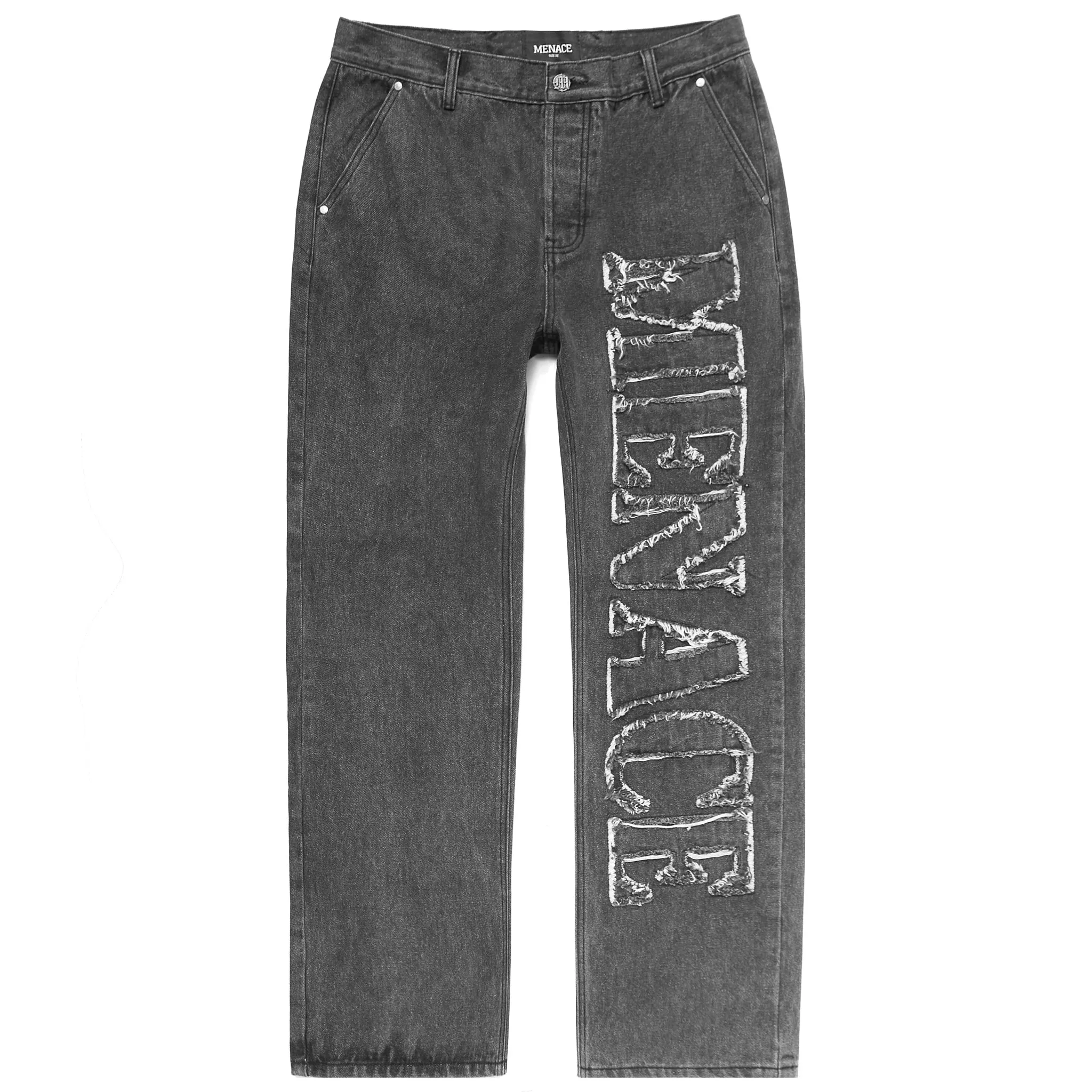 DISTRESSED STENCIL DENIM PANTS sold by Menace