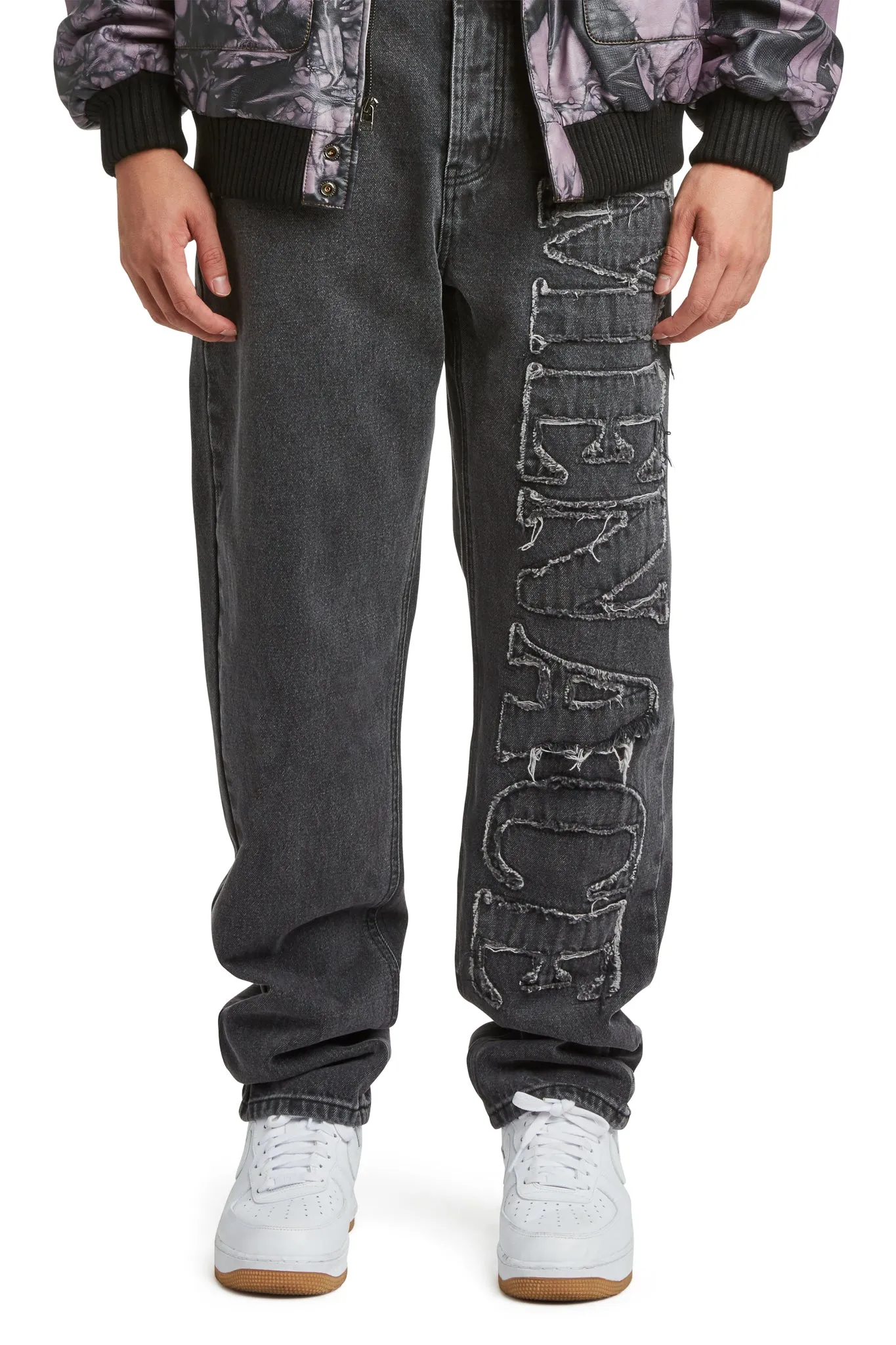 DISTRESSED STENCIL DENIM PANTS sold by Menace product image thumbnail 3