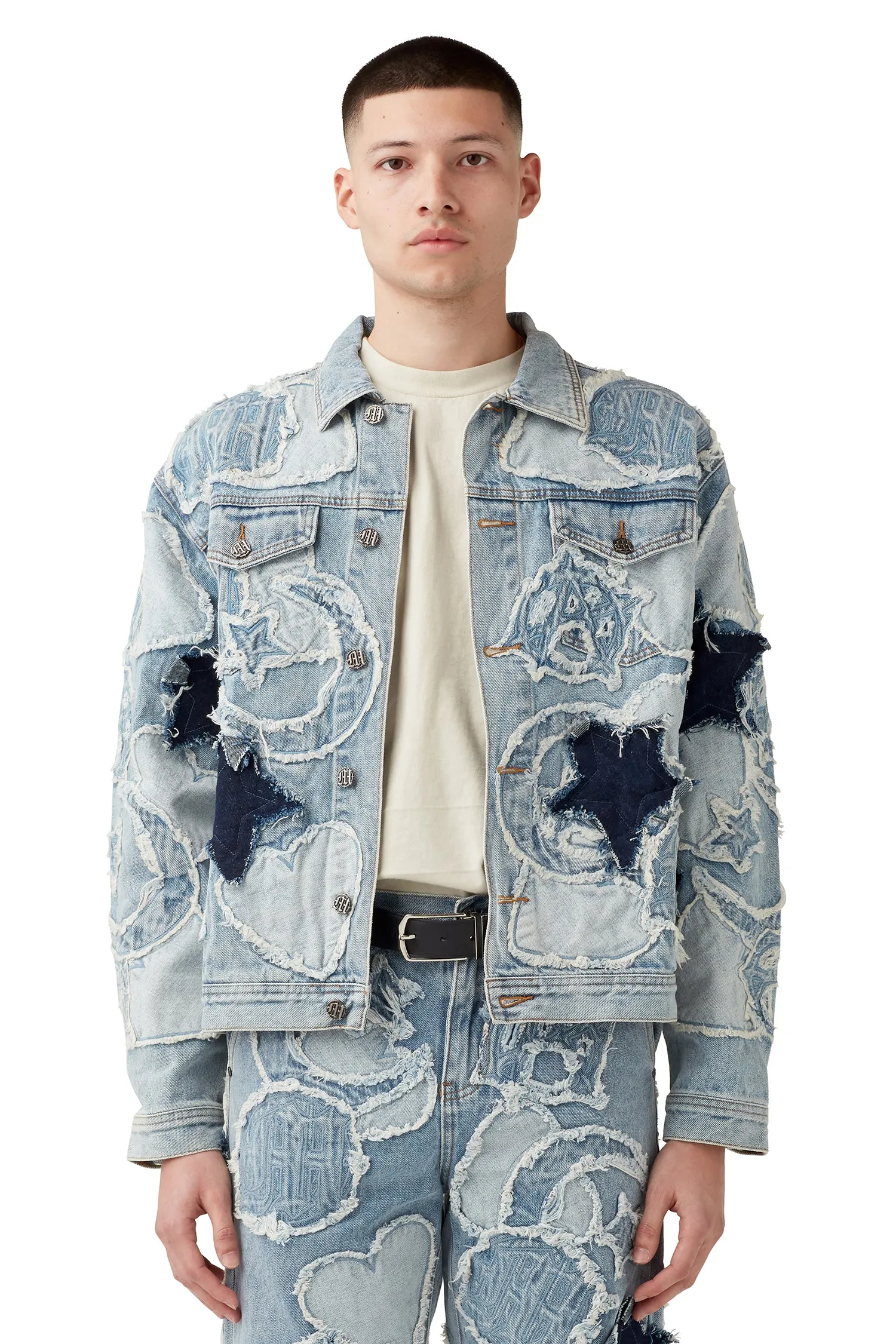 ICONOGRAPHY DENIM PATCH WORK JACKET sold by Menace product image thumbnail 3