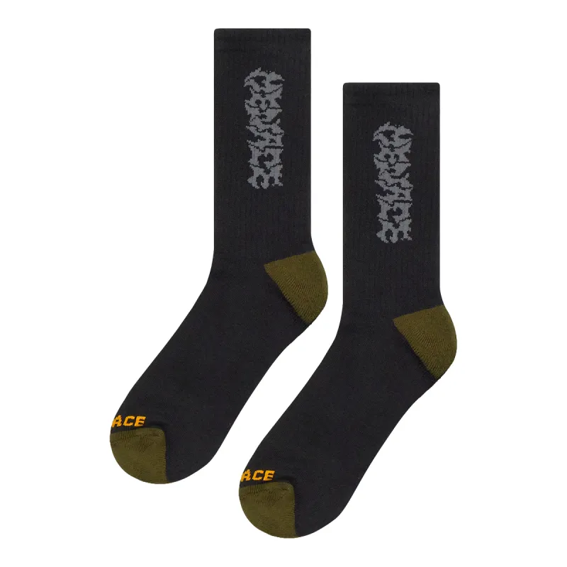 METAL LOGO TWO-TONE SOCKS (3 PACK) sold by Menace