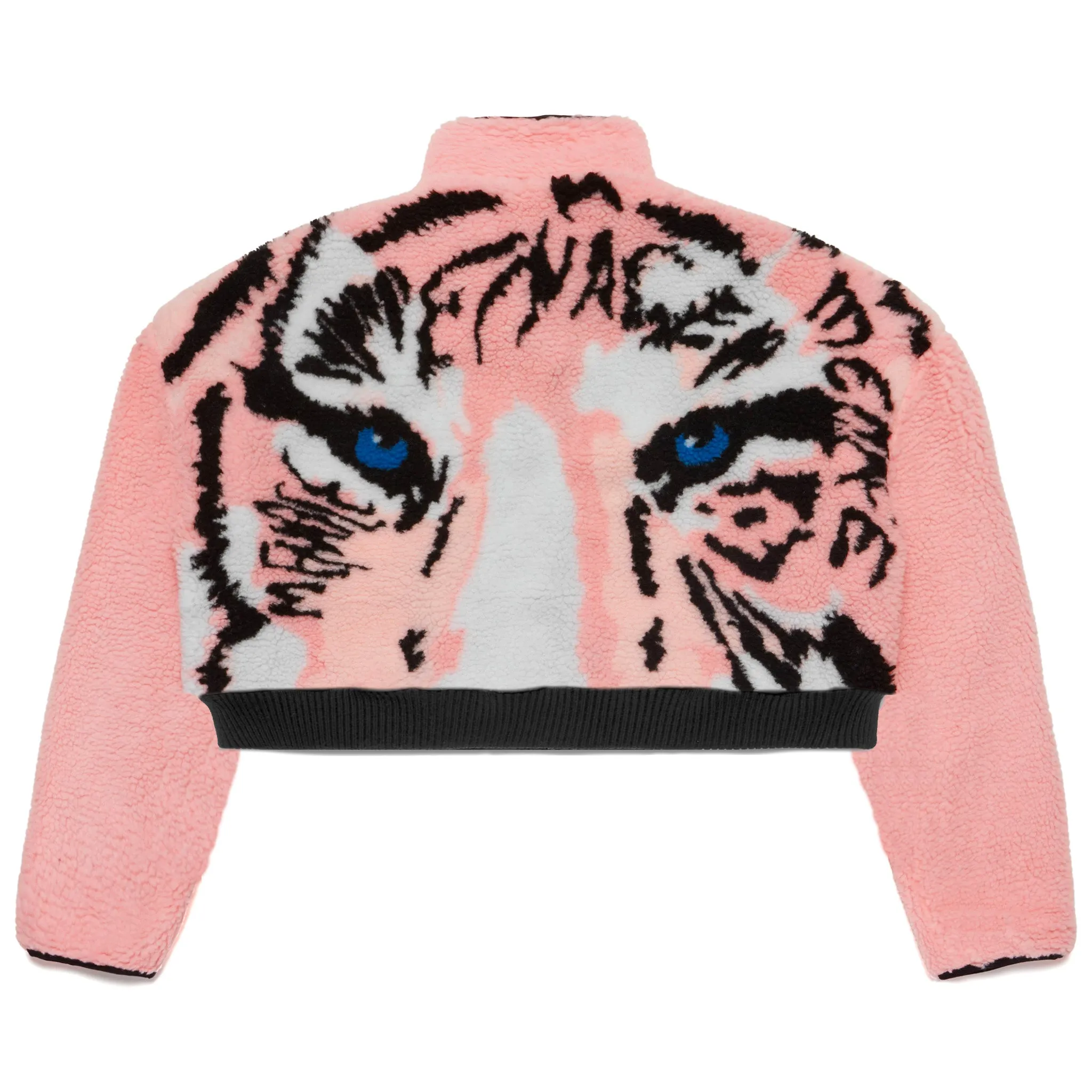 PINK TIGER SHERPA FLEECE CROPPED JACKET sold by Menace