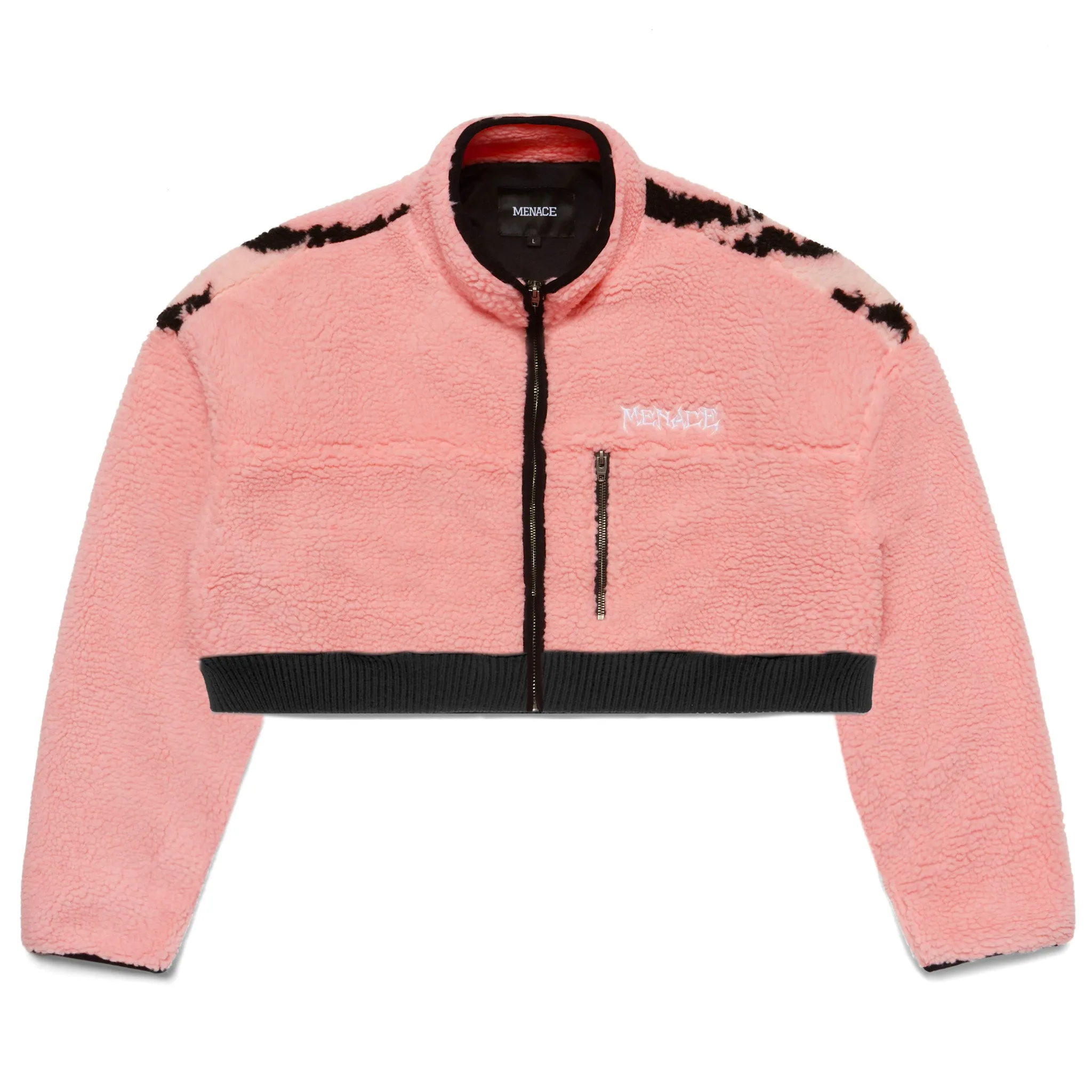 PINK TIGER SHERPA FLEECE CROPPED JACKET sold by Menace product image thumbnail 2
