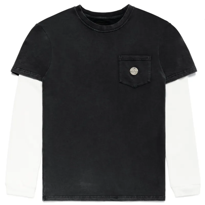 EMBOSSED LAYERED TERRY POCKET T-SHIRT sold by Menace
