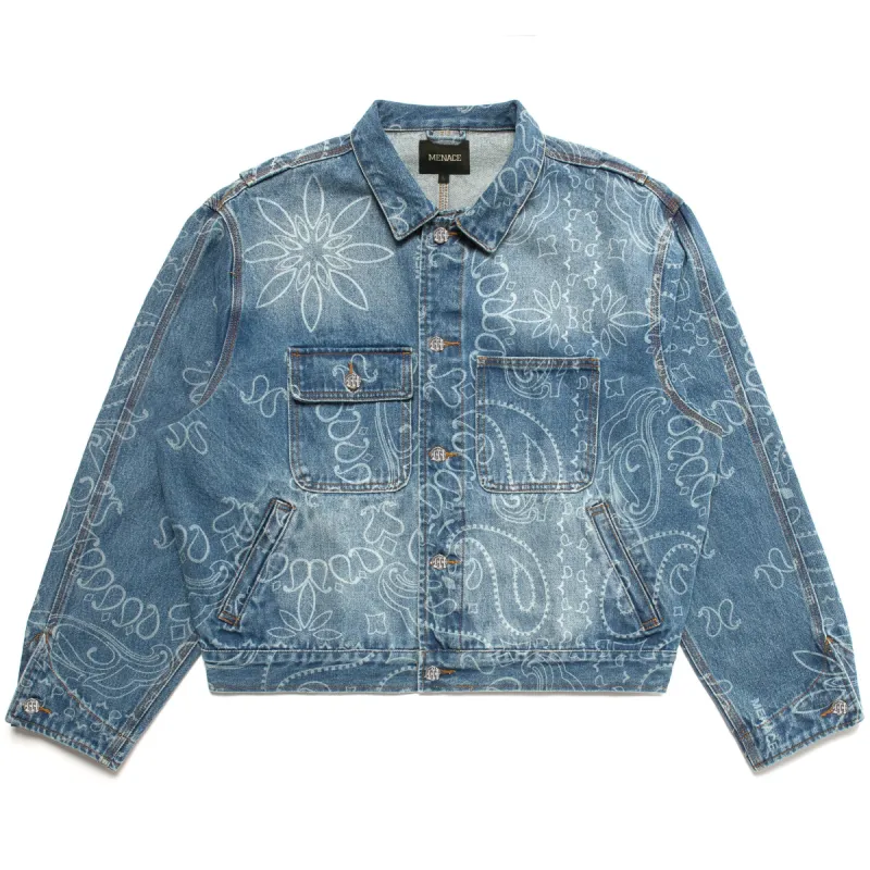 LASER ENGRAVED PAISLEY DENIM JACKET sold by Menace