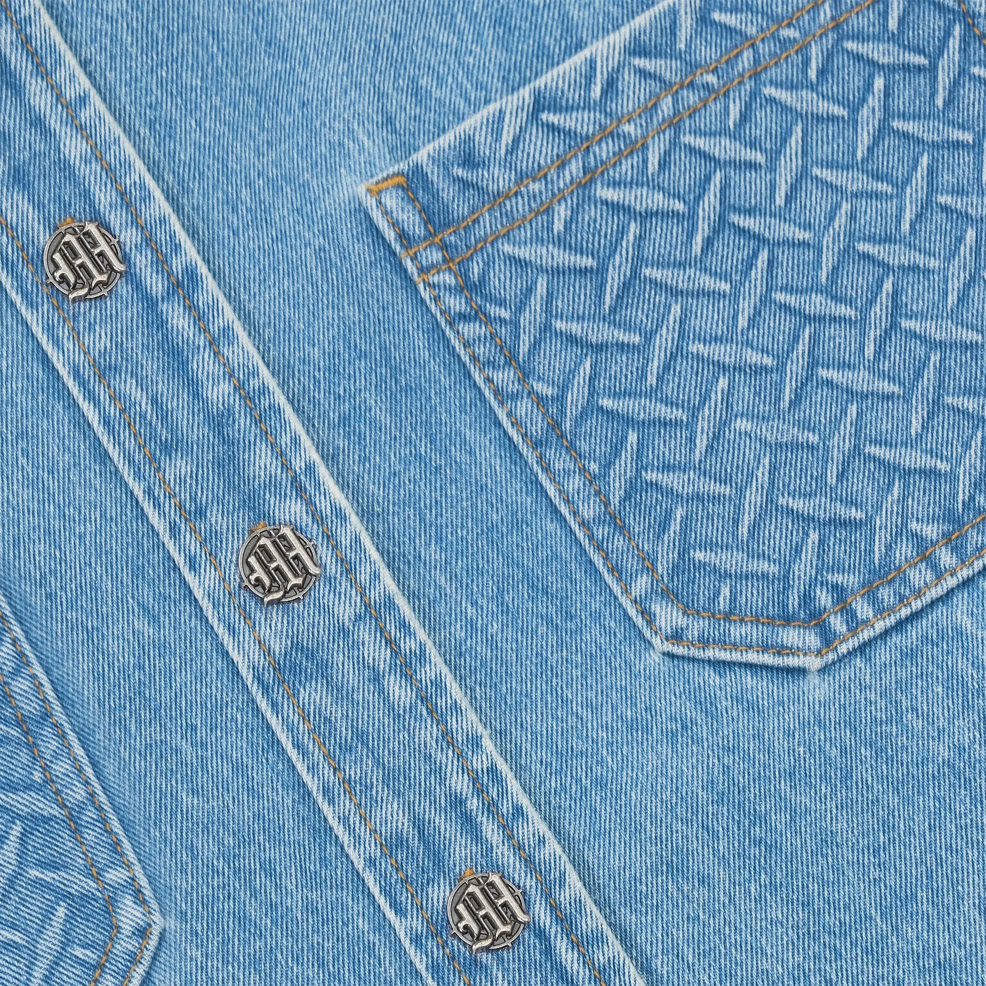 STEEL EMBOSSED DENIM WORK SHIRT sold by Menace product image thumbnail 3