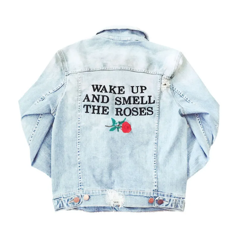 ROSES EMBROIDERED DENIM JACKET sold by Menace
