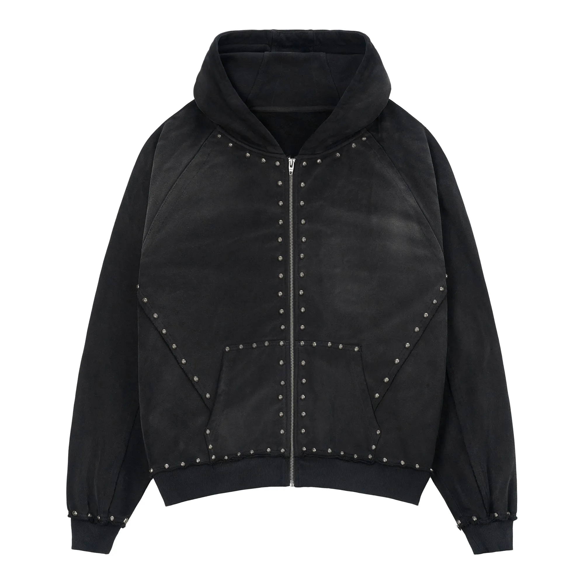 METAL RIVET ZIP-UP HOODIE sold by Menace