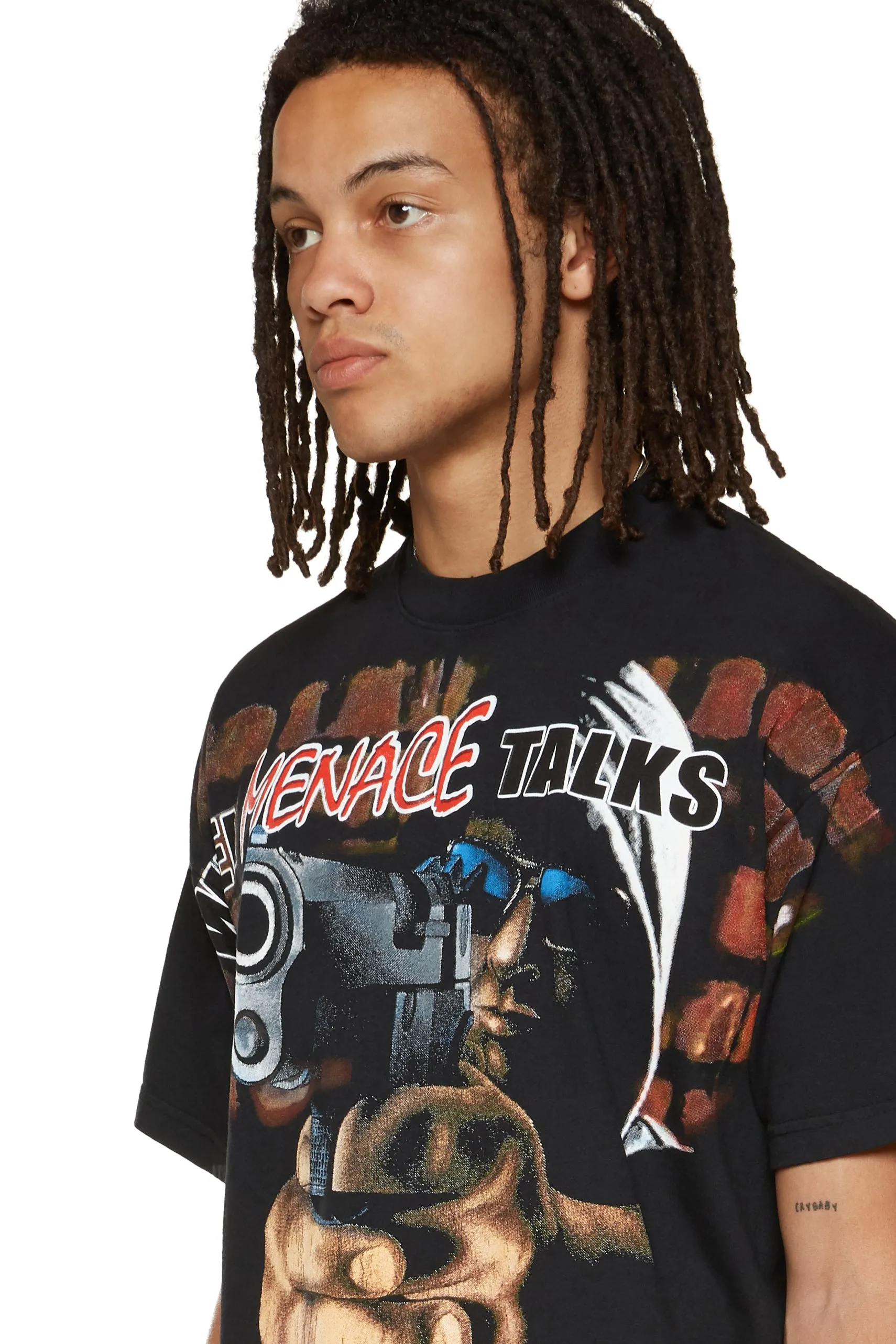 WHEN MENACE TALKS OVERSIZED PRINT T-SHIRT sold by Menace product image thumbnail 3