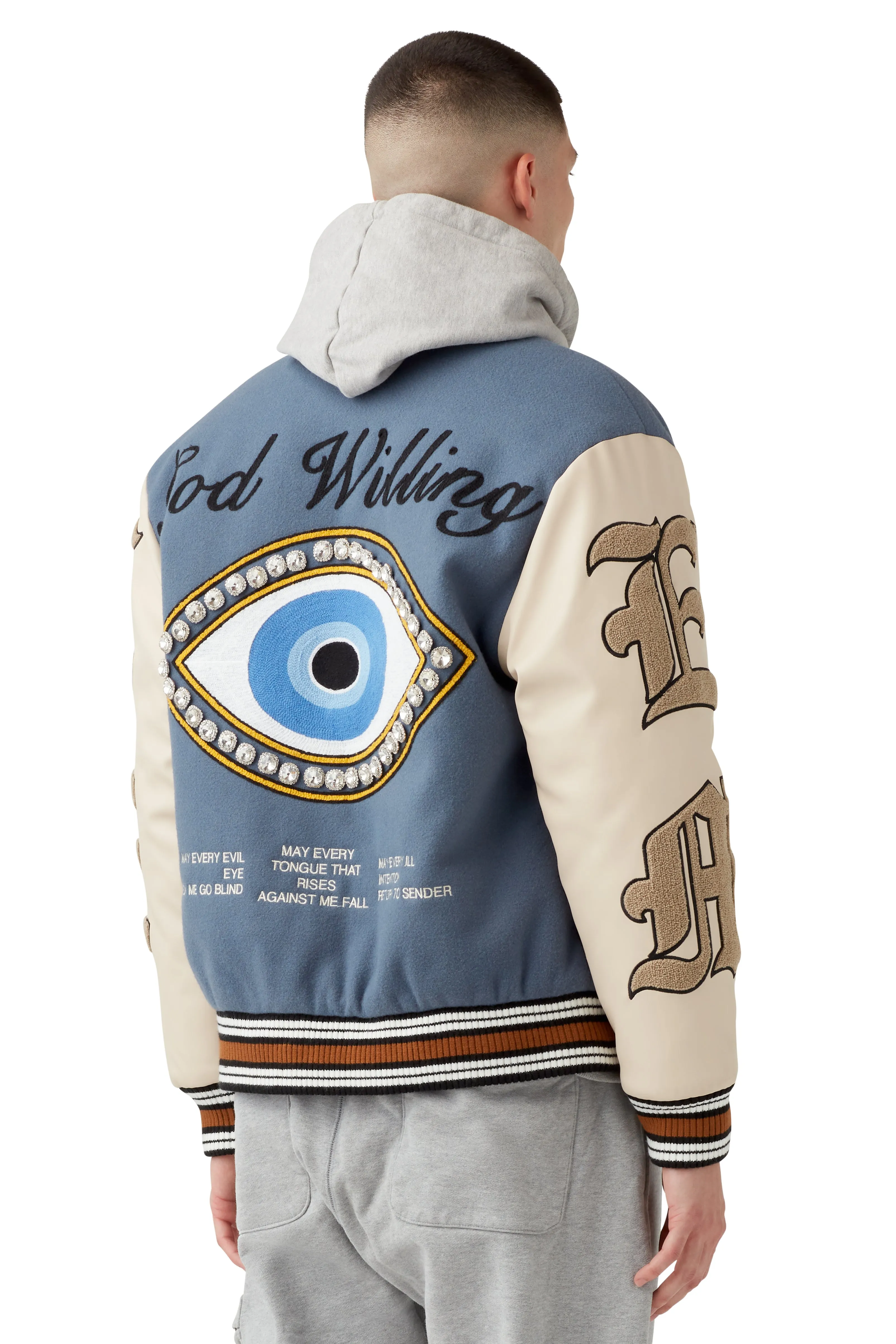 GOD WILLING VARSITY JACKET sold by Menace product image thumbnail 4