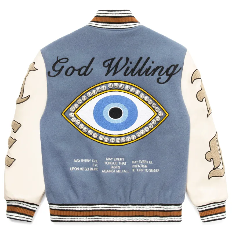 GOD WILLING VARSITY JACKET sold by Menace