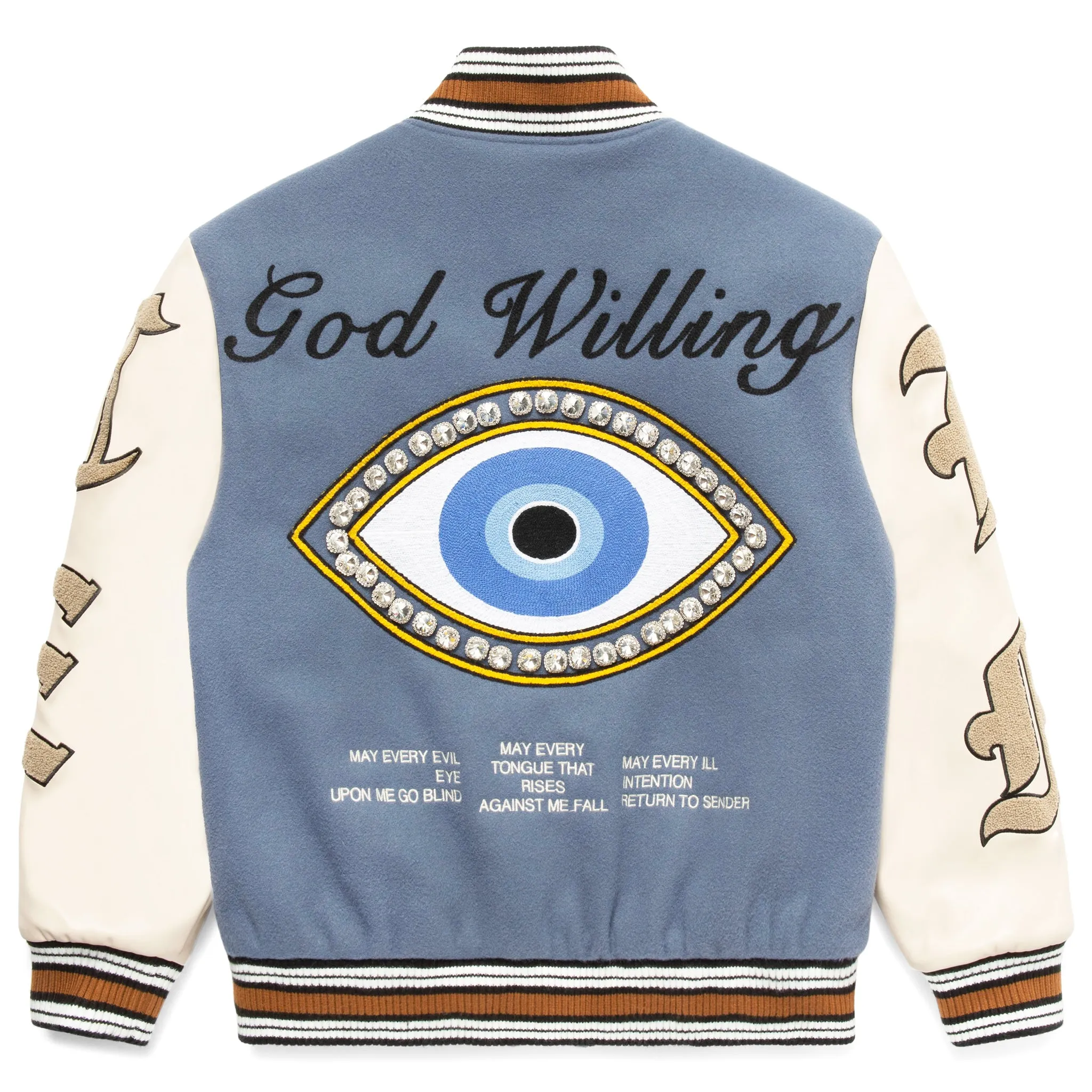 GOD WILLING VARSITY JACKET sold by Menace