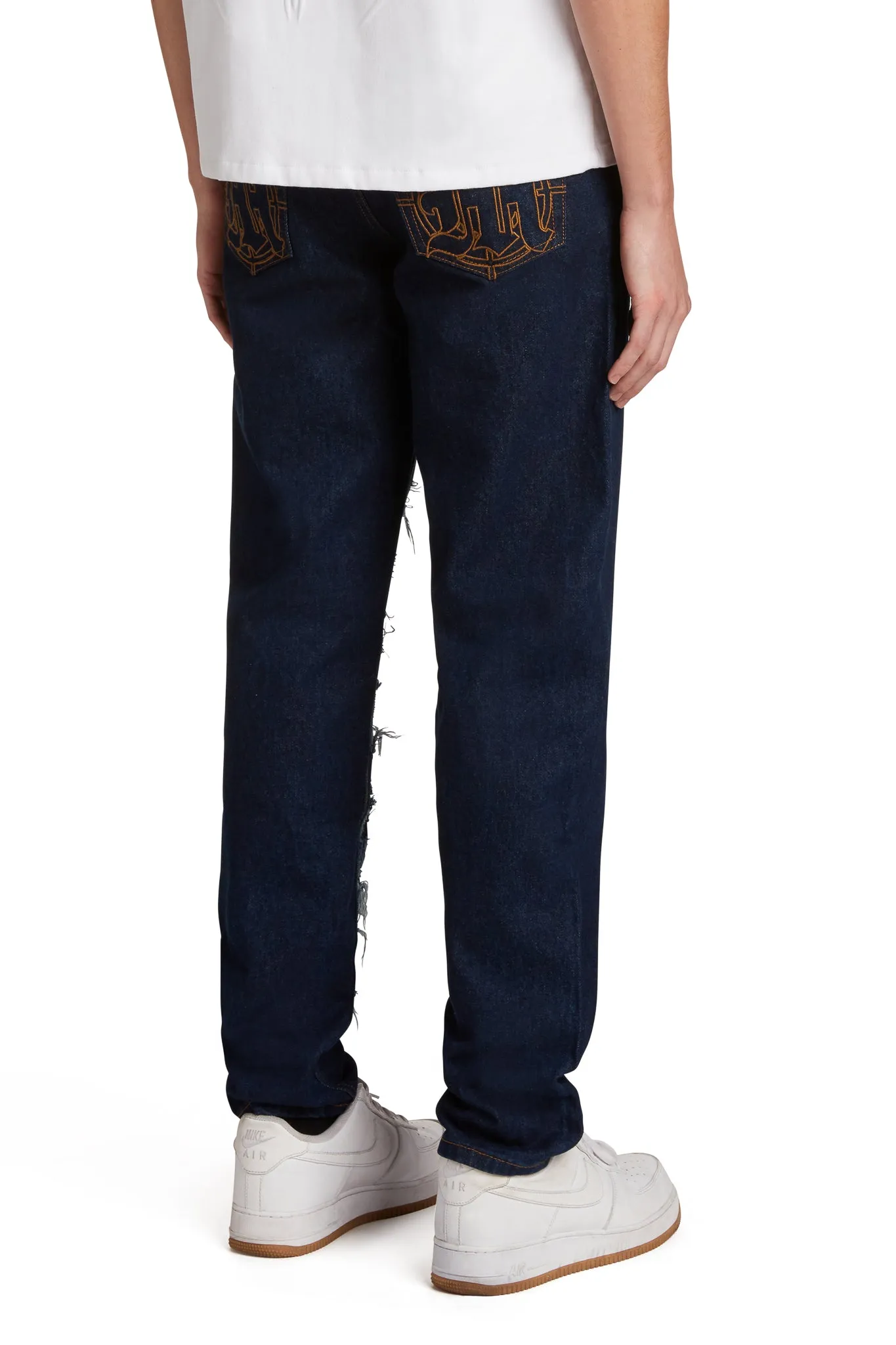 DISTRESSED STENCIL DENIM PANTS sold by Menace product image thumbnail 5