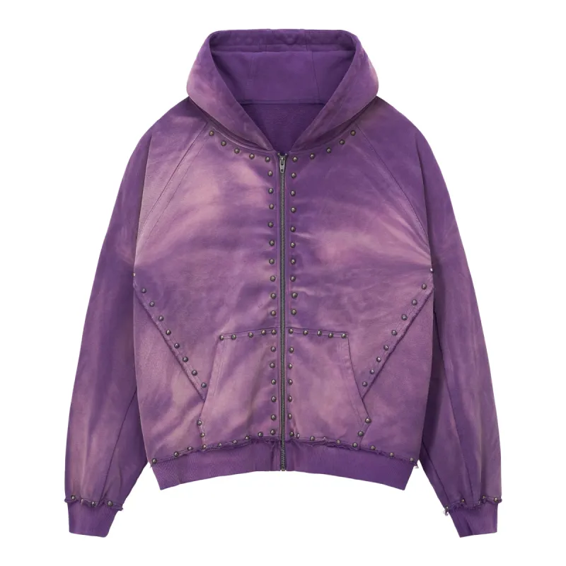 【2plan】Rivet pocket heavy hoodie RIVET POCKET HOODIE ZIP-UP - SEARCH410 | 60% - Asian Fashion