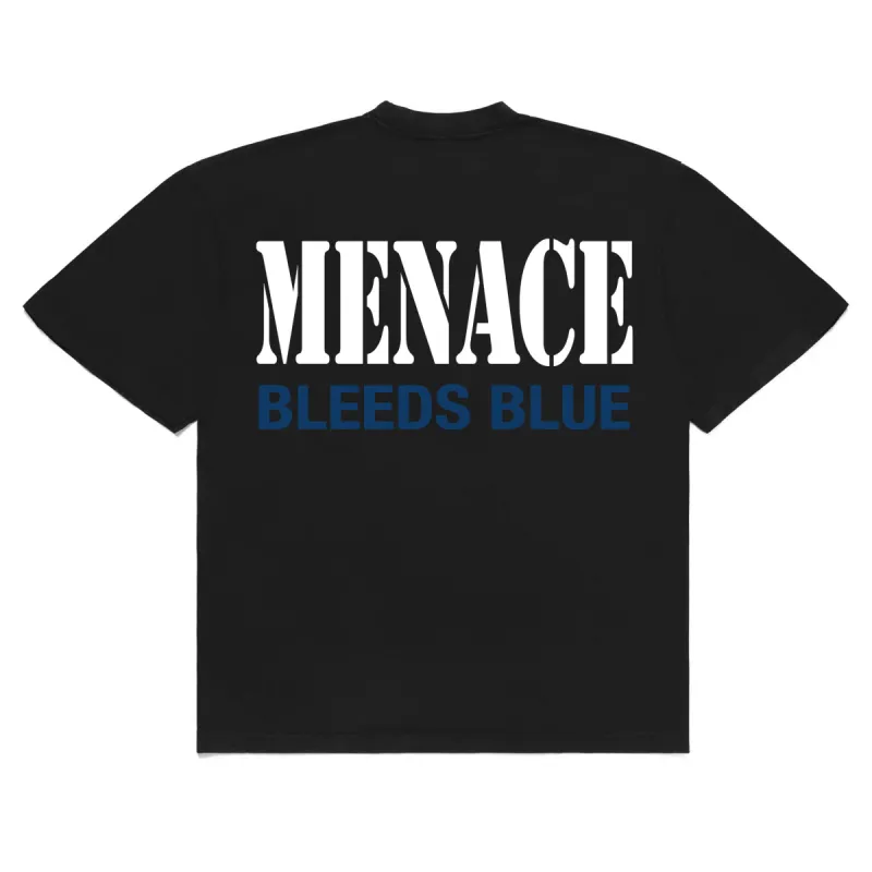 MENACE BLEEDS BLUE T-SHIRT sold by Menace
