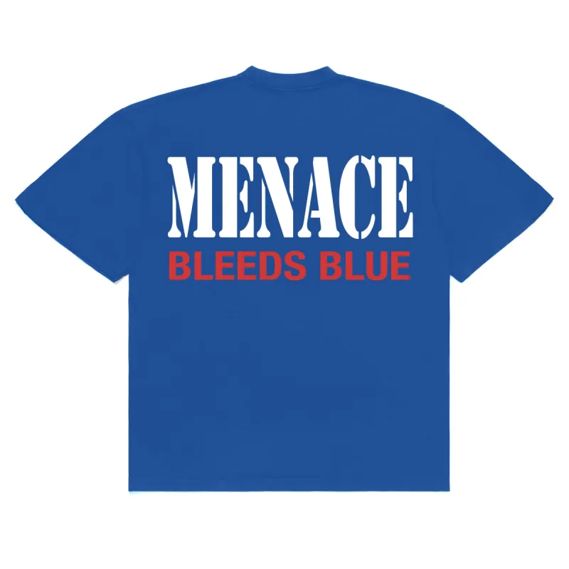 MENACE BLEEDS BLUE T-SHIRT sold by Menace