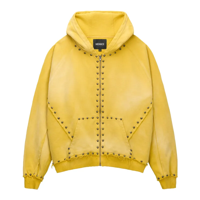 METAL RIVET ZIP-UP HOODIE sold by Menace