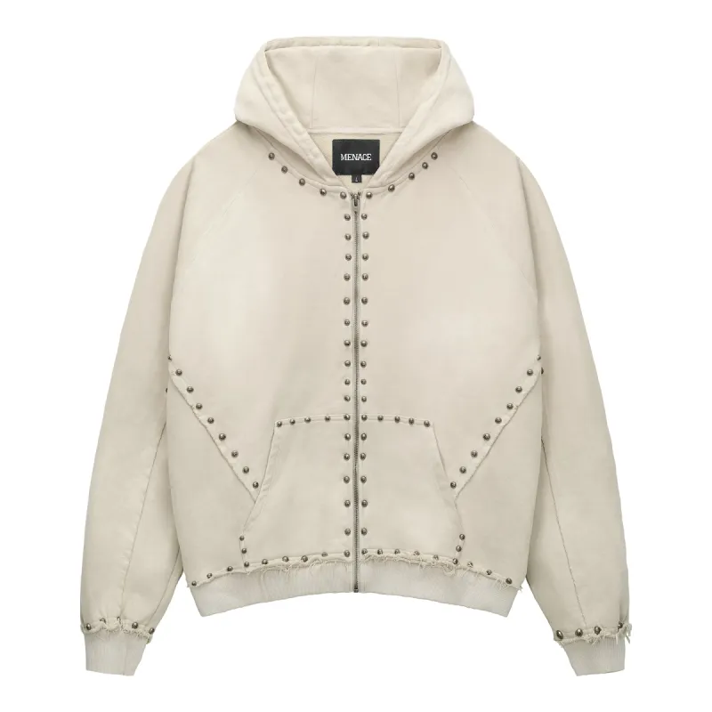 METAL RIVET ZIP-UP HOODIE sold by Menace