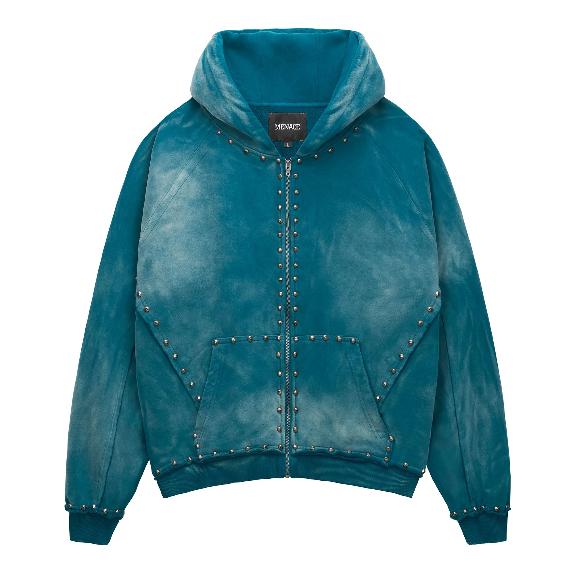 METAL RIVET ZIP-UP HOODIE sold by Menace