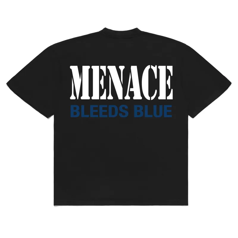 MENACE BLEEDS BLUE T-SHIRT sold by Menace