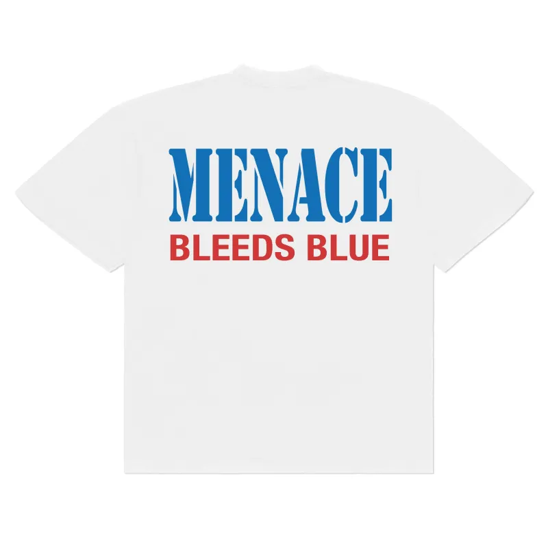 MENACE BLEEDS BLUE T-SHIRT sold by Menace
