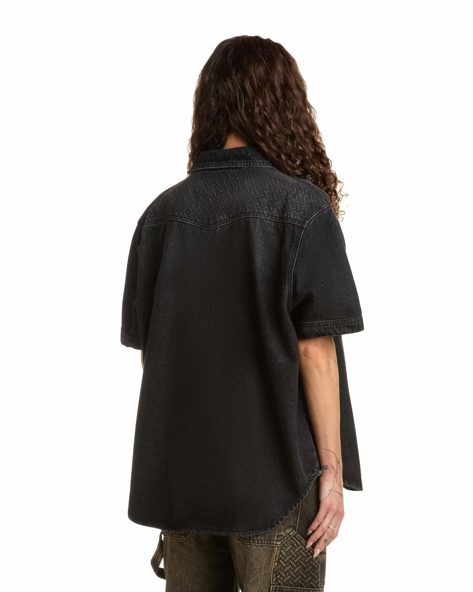 STEEL EMBOSSED DENIM WORK SHIRT sold by Menace product image thumbnail 4