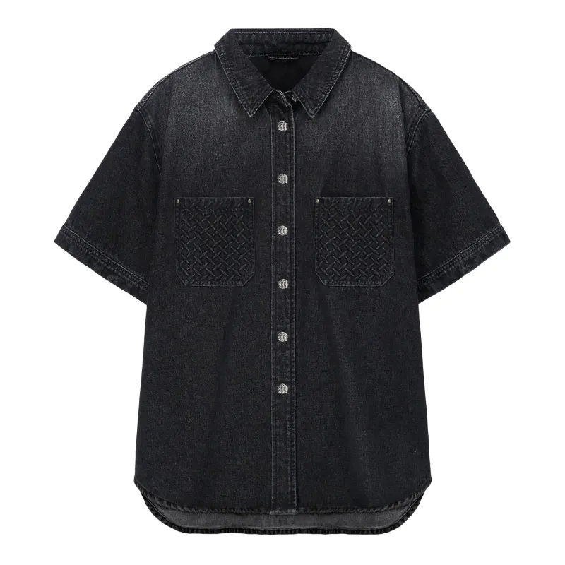 STEEL EMBOSSED DENIM WORK SHIRT sold by Menace