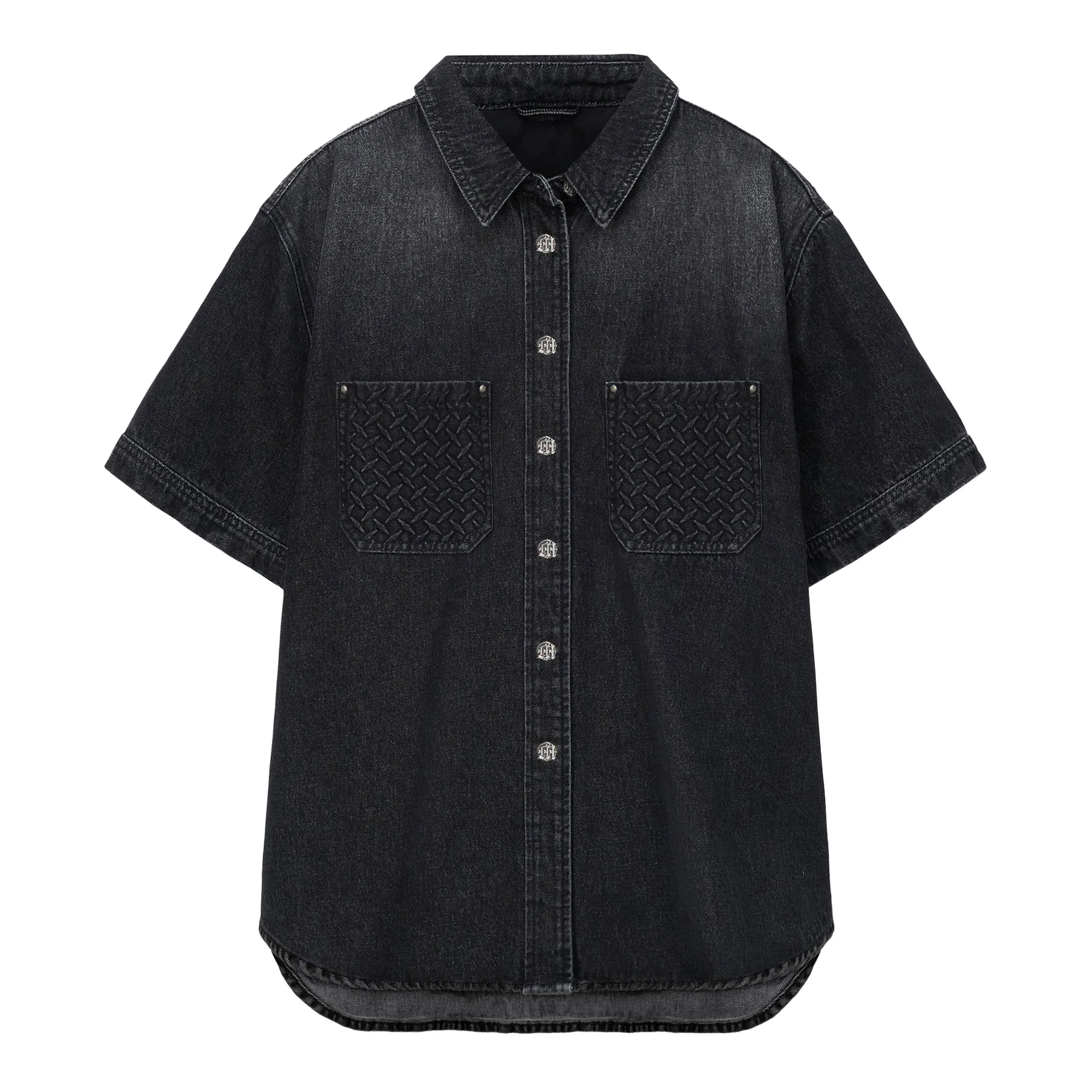 STEEL EMBOSSED DENIM WORK SHIRT sold by Menace