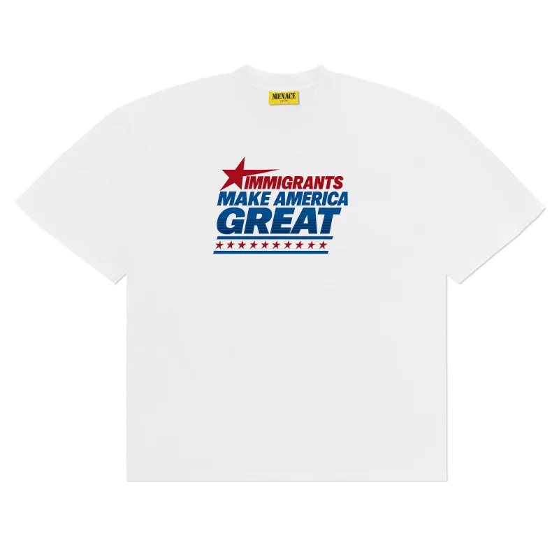 IMMIGRANTS MAKE AMERICA GREAT T-SHIRT sold by Menace