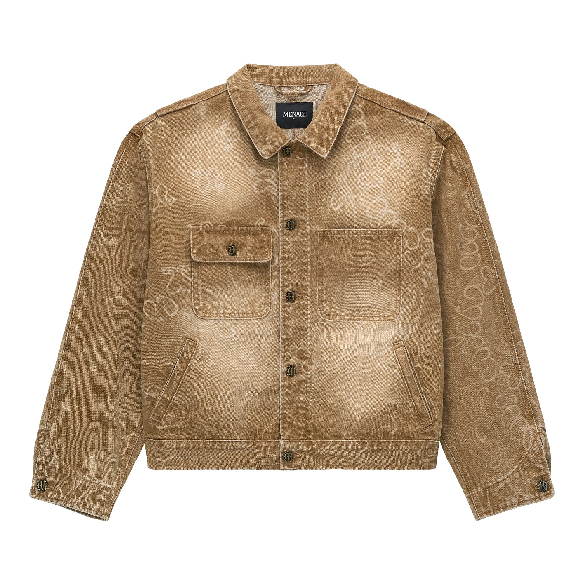 LASER ENGRAVED PAISLEY DENIM JACKET sold by Menace