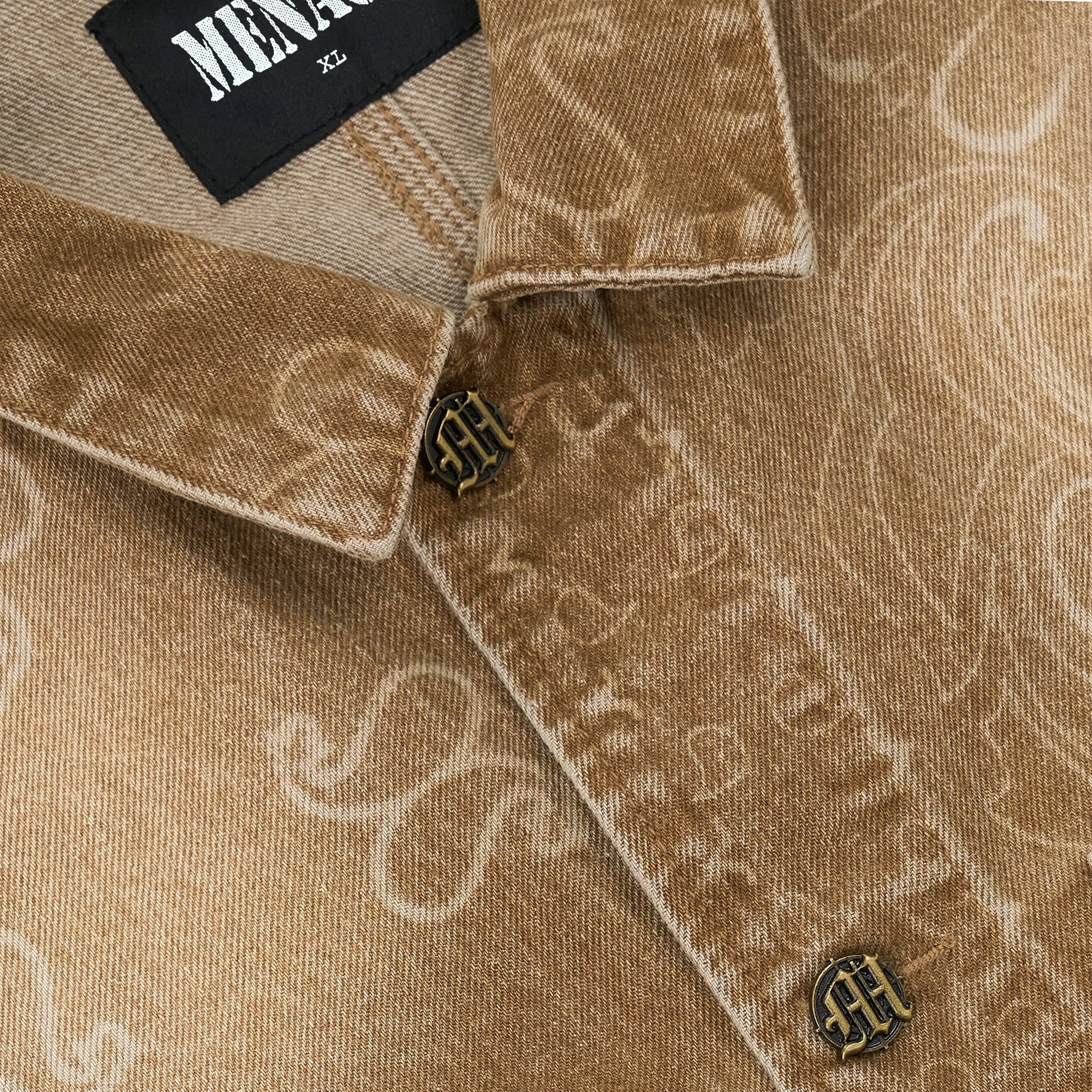 LASER ENGRAVED PAISLEY DENIM JACKET sold by Menace product image thumbnail 3