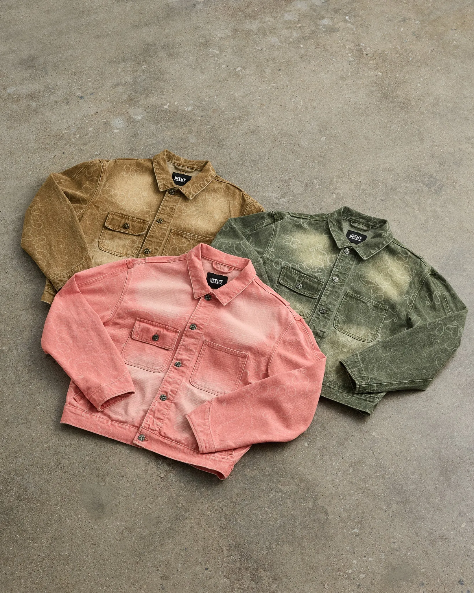 LASER ENGRAVED PAISLEY DENIM JACKET sold by Menace product image thumbnail 4