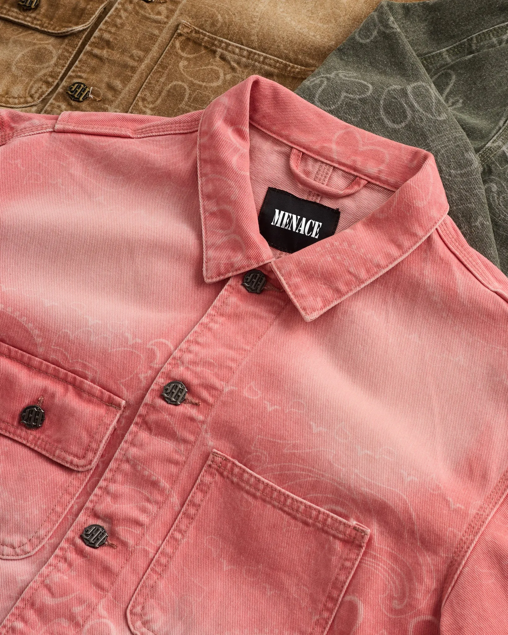 LASER ENGRAVED PAISLEY DENIM JACKET sold by Menace product image thumbnail 5