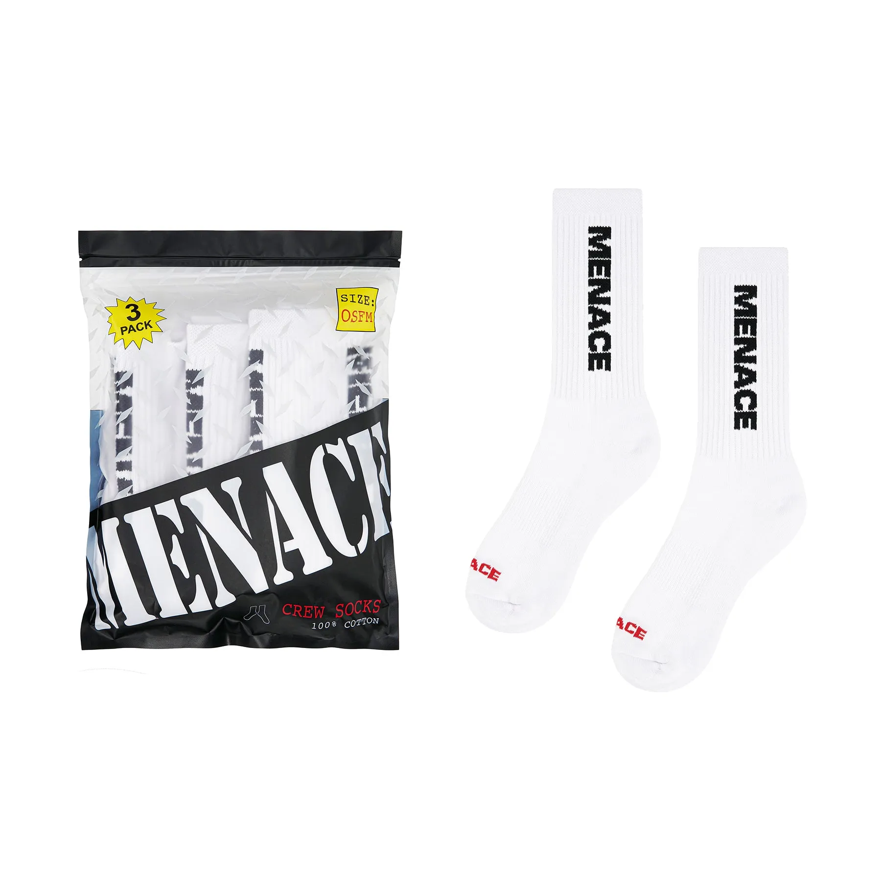 MENACE LOGO SOCKS (3 PACK) sold by Menace