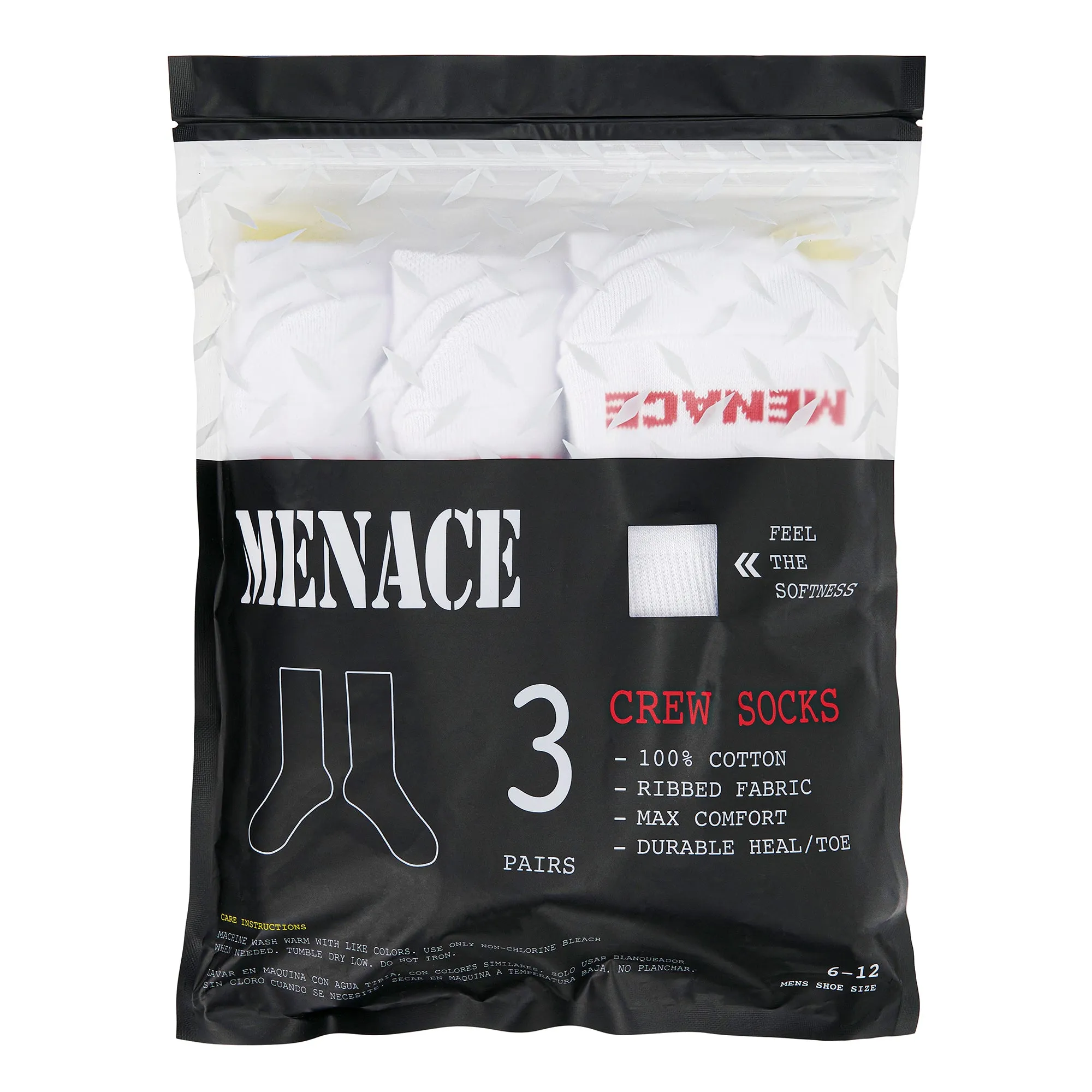 MENACE LOGO SOCKS (3 PACK) sold by Menace product image thumbnail 5