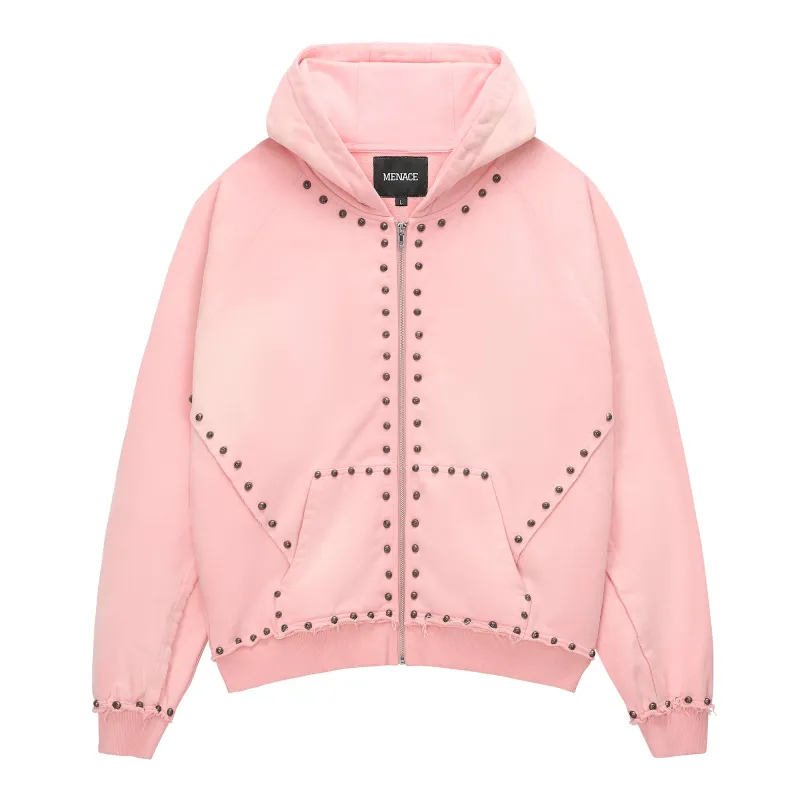 METAL RIVET ZIP-UP HOODIE made by Menace
