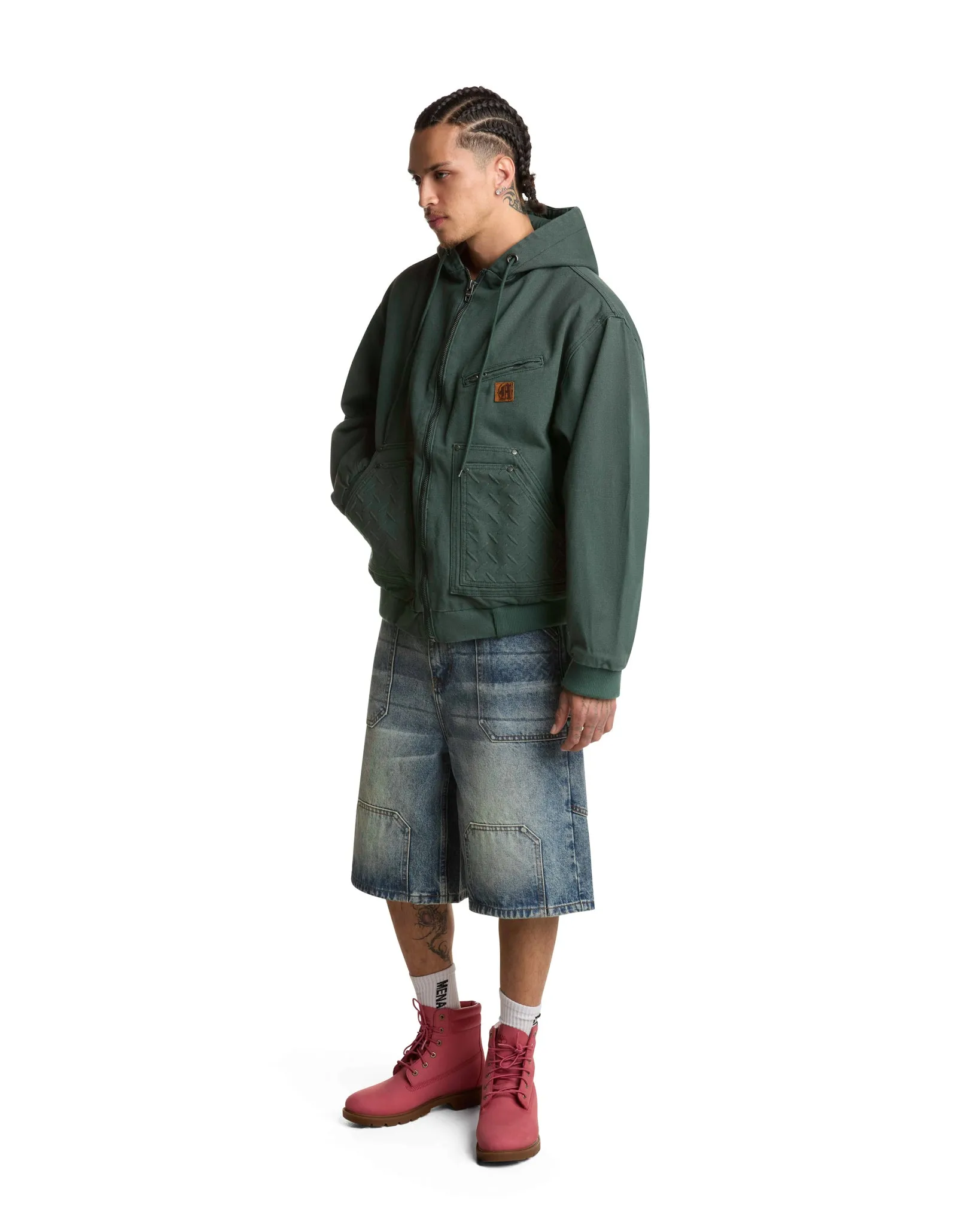 STEEL EMBOSSED CANVAS HOODED JACKET sold by Menace product image thumbnail 5