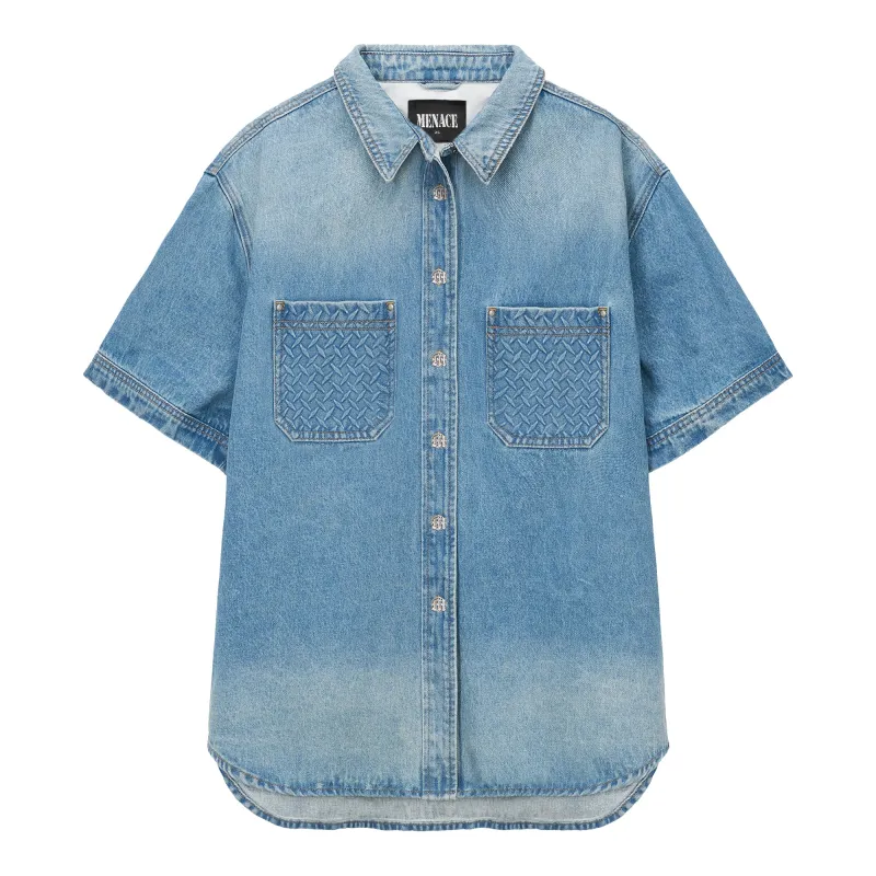 STEEL EMBOSSED DENIM WORK SHIRT made by Menace