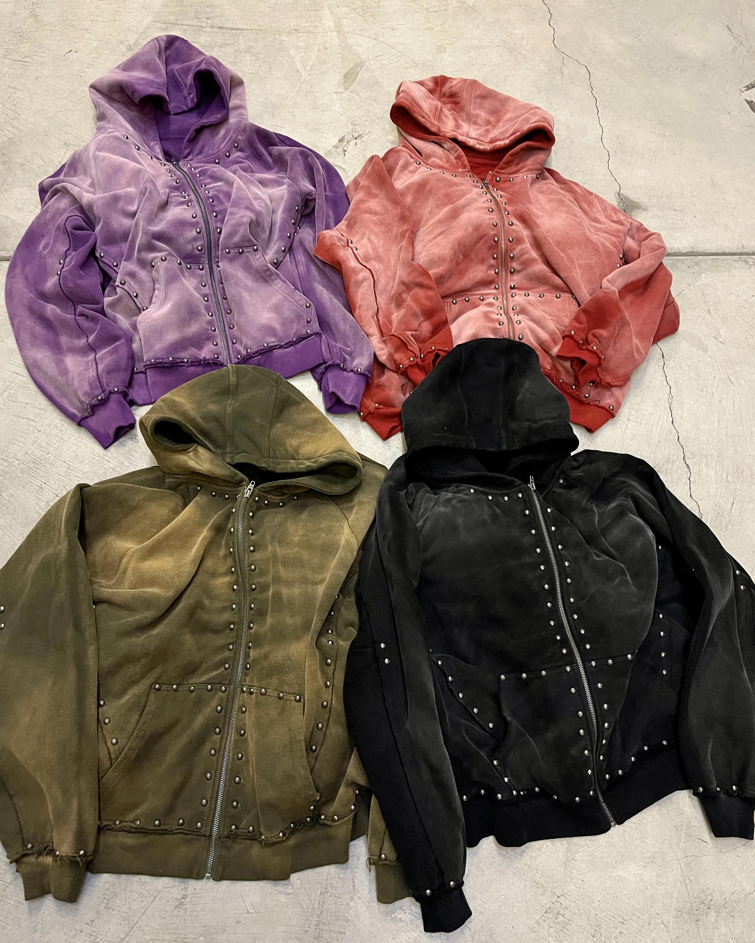 METAL RIVET ZIP-UP HOODIE sold by Menace product image thumbnail 4