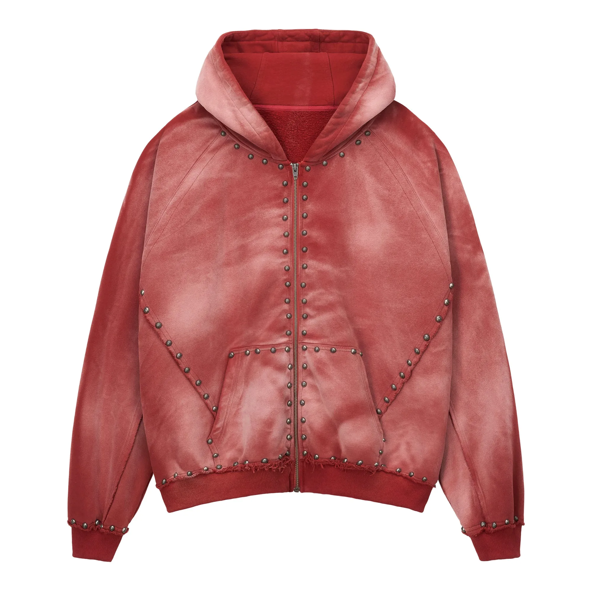 METAL RIVET ZIP-UP HOODIE sold by Menace