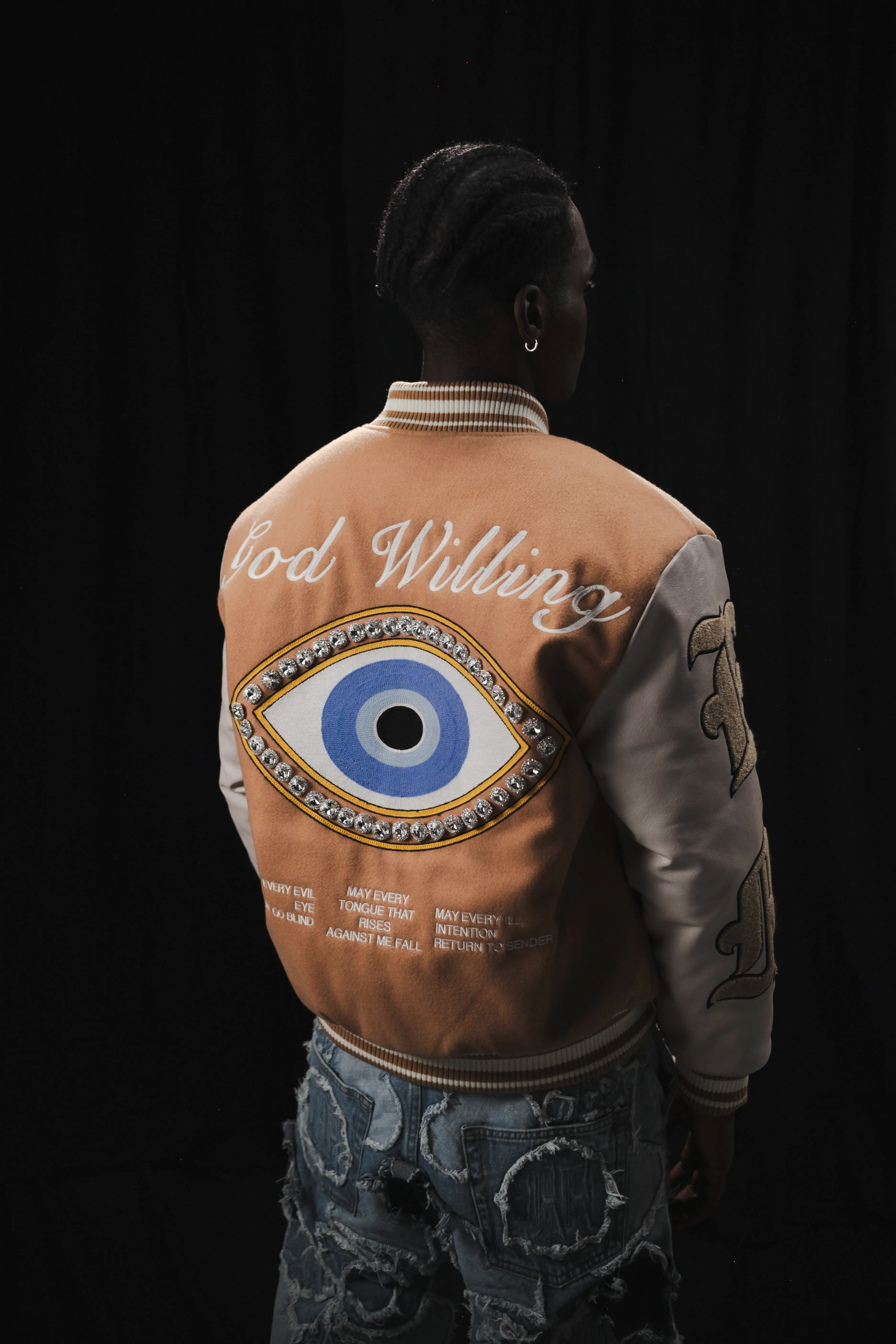 GOD WILLING VARSITY JACKET sold by Menace product image thumbnail 5