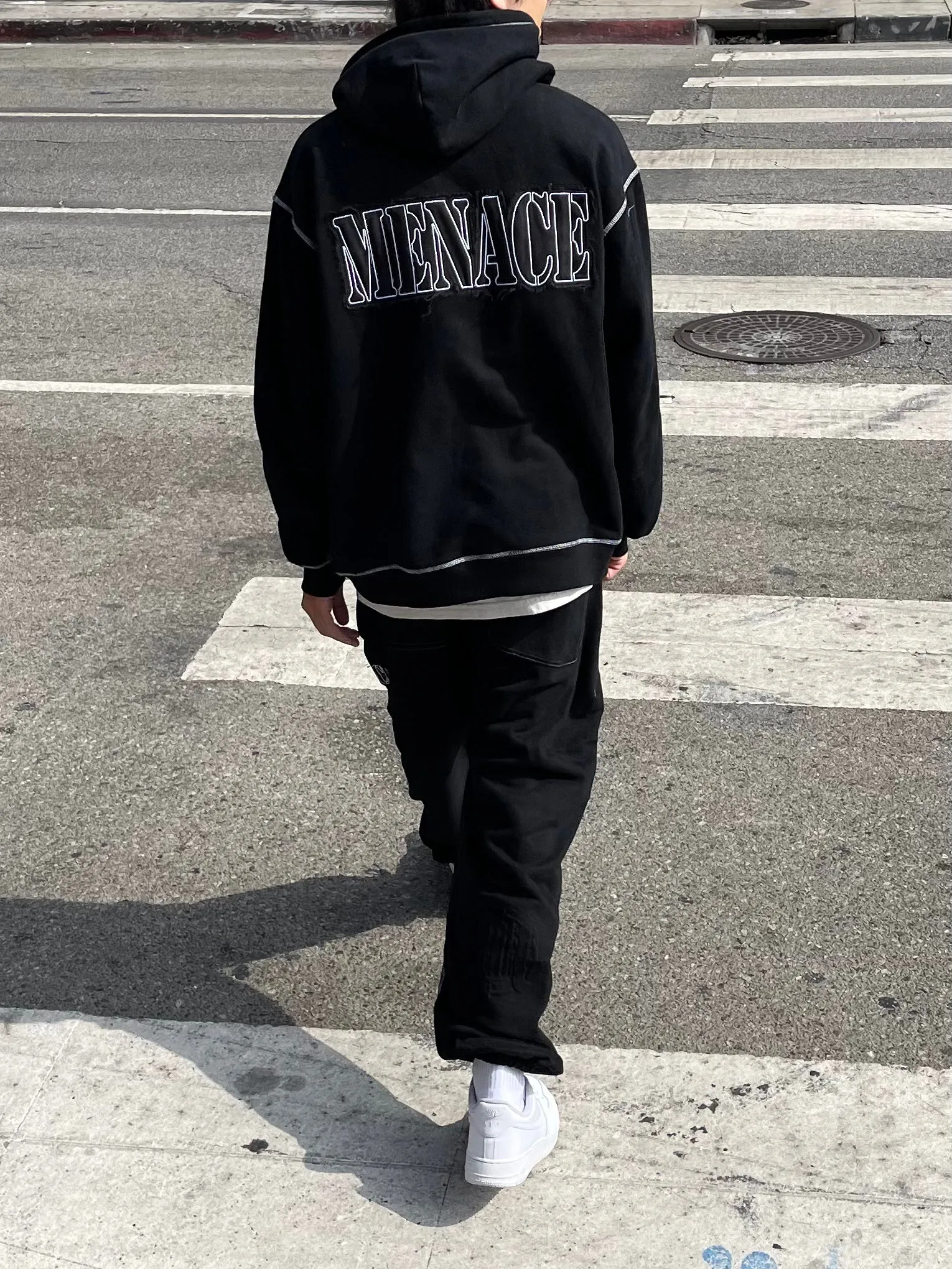 CONTRAST STITCH LOGO HOODIE sold by Menace product image thumbnail 4